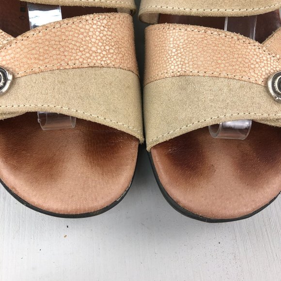 FLEXUS by Spring Step Women's 41 (US 9.5-10) Quasida Beige Suede Leather Sandals - Picture 7 of 15